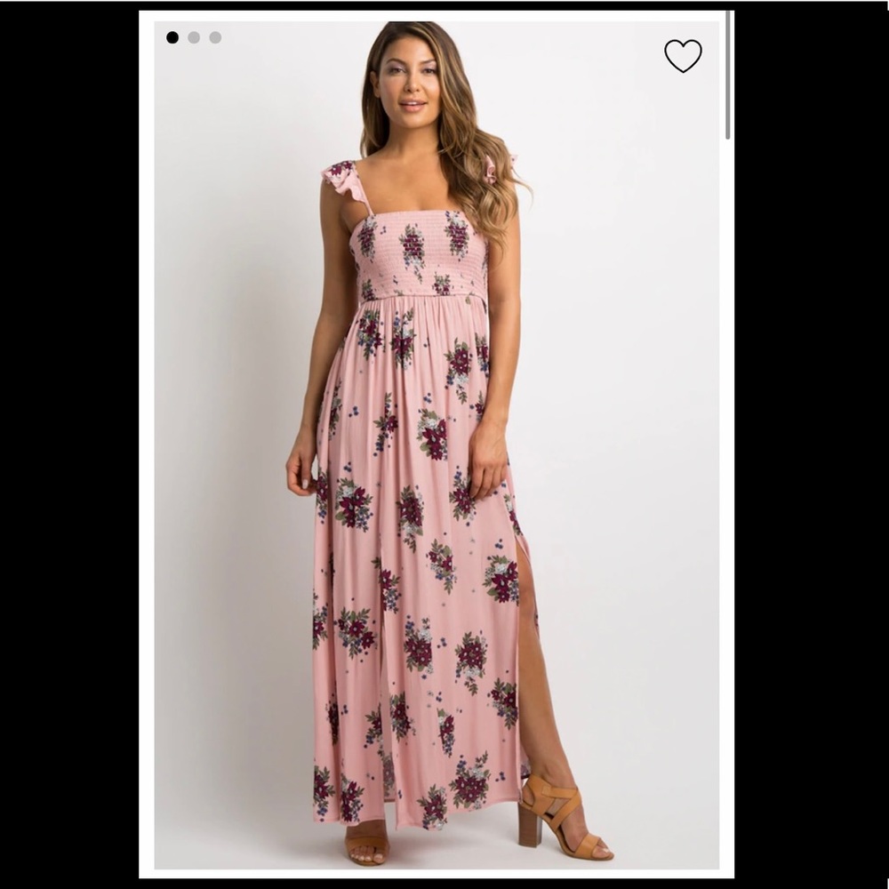 Pinkblush Flora Smocked maxi dress
